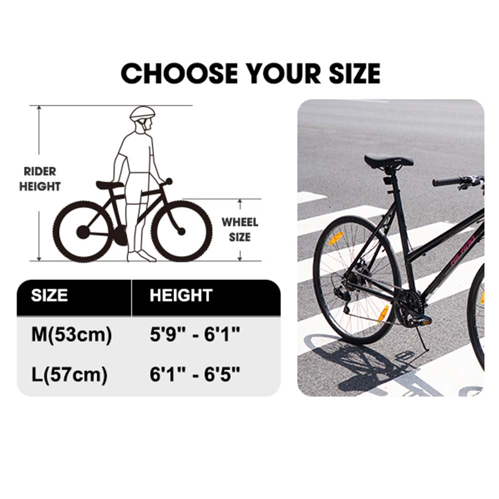 HILAND VELO 700C Road Hybrid Bike 7 speeds Bikes Urban City Commuter Bicycle with Disc Brake