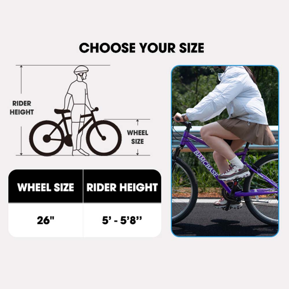 HILAND Lilac Womens Mountain Bike 24 26 Inch 18 Speeds Hybrid Commuter Bicycle