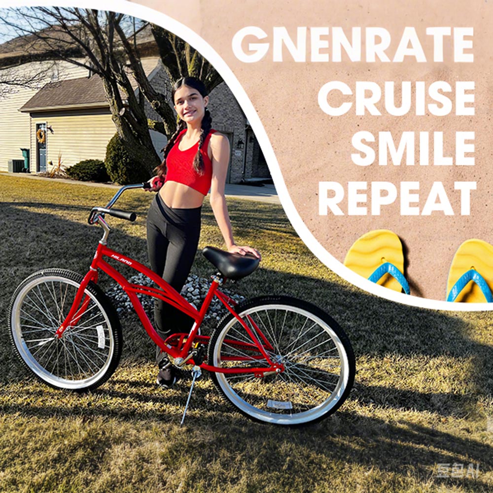 HILAND Jade 24 26 Inch Womens Beach Cruiser Bike with Rear Coaster Brake