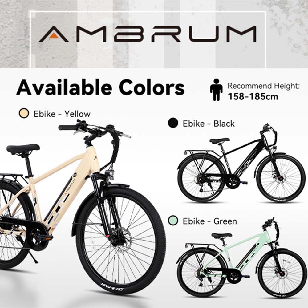 HILAND Rhythm 26" Electric Bike City Commuter E-Bike with 500W Motor 36V 10.4AH Battery