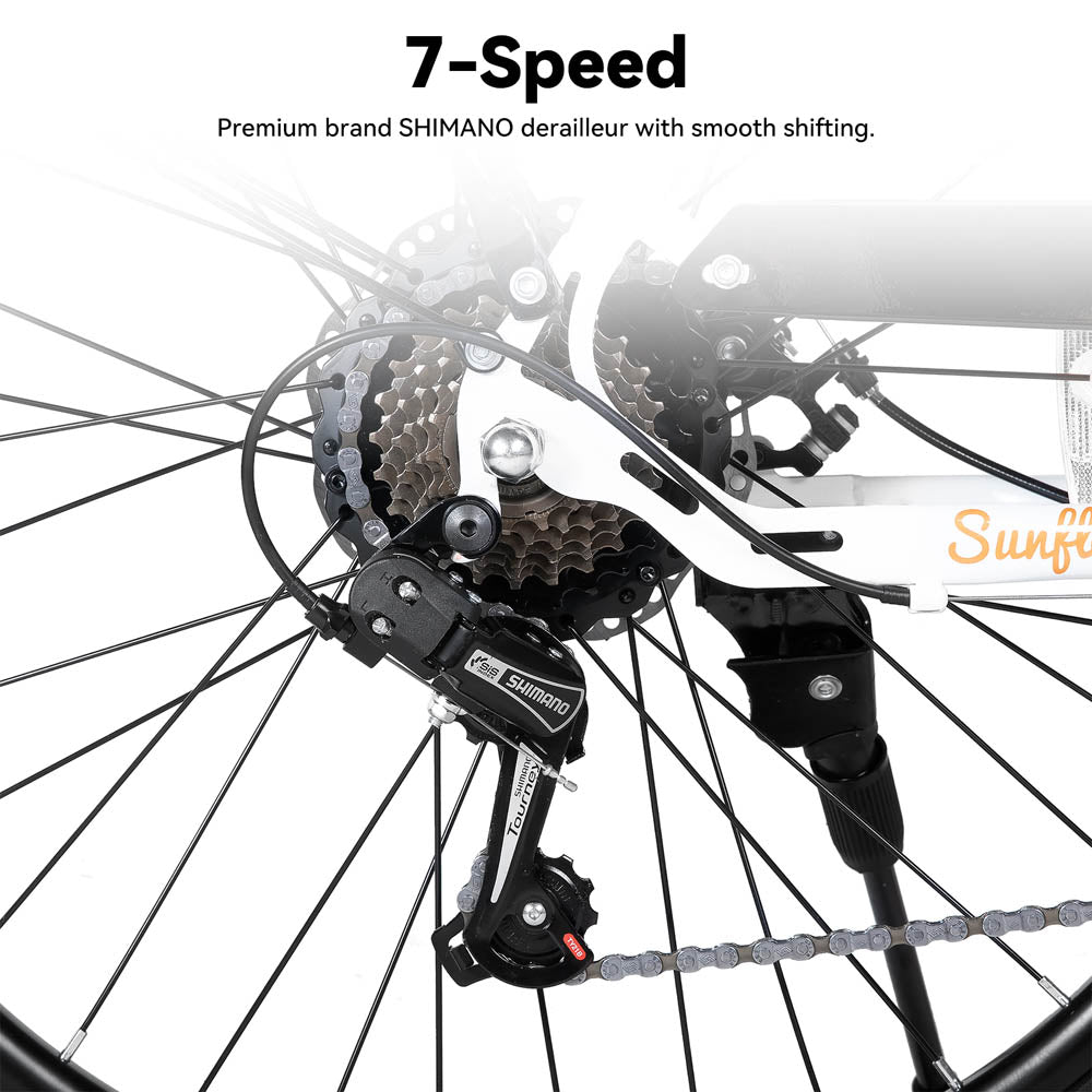 HILAND Starry 26 Inch 500 W Electric City Bike with 36 V 7.8 Ah/10.4 Ah Battery with 7 Speed Electric Bicycle