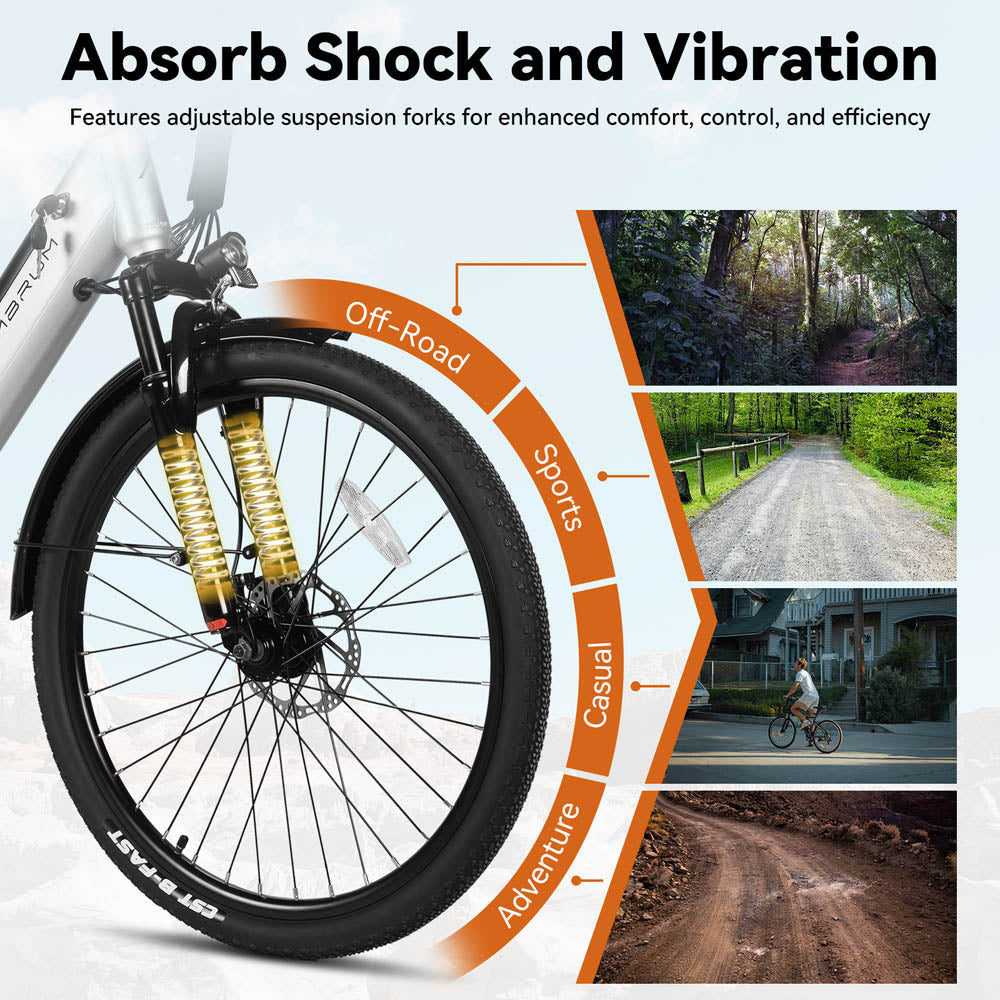 HILAND Starry 26 Inch 500 W Electric City Bike with 36 V 7.8 Ah/10.4 Ah Battery with 7 Speed Electric Bicycle