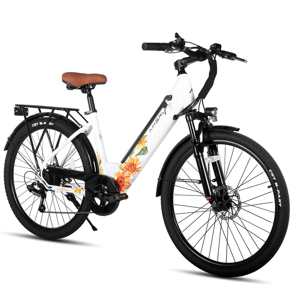 HILAND Starry 26 Inch 500 W Electric City Bike with 36 V 7.8 Ah/10.4 Ah Battery with 7 Speed Electric Bicycle