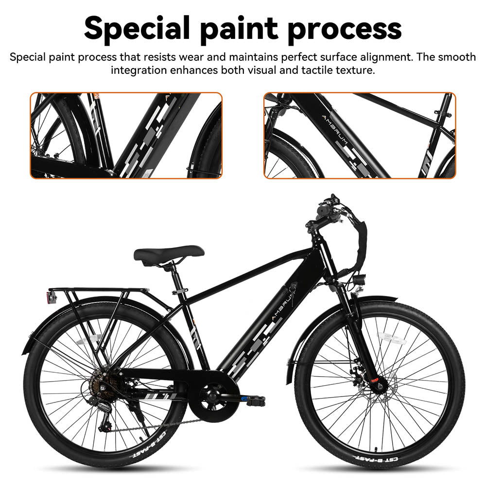 HILAND Rhythm 26" Electric Bike City Commuter E-Bike with 500W Motor 36V 10.4AH Battery
