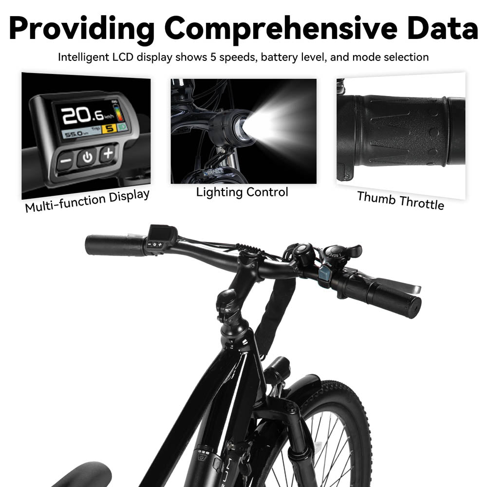 HILAND Rhythm 26" Electric Bike City Commuter E-Bike with 500W Motor 36V 10.4AH Battery