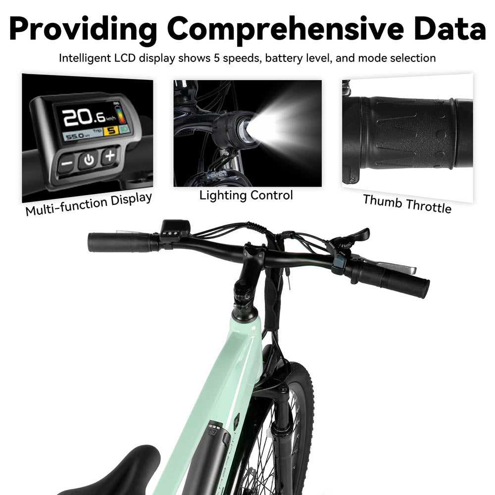HILAND Rhythm 26" Electric Bike City Commuter E-Bike with 500W Motor 36V 10.4AH Battery