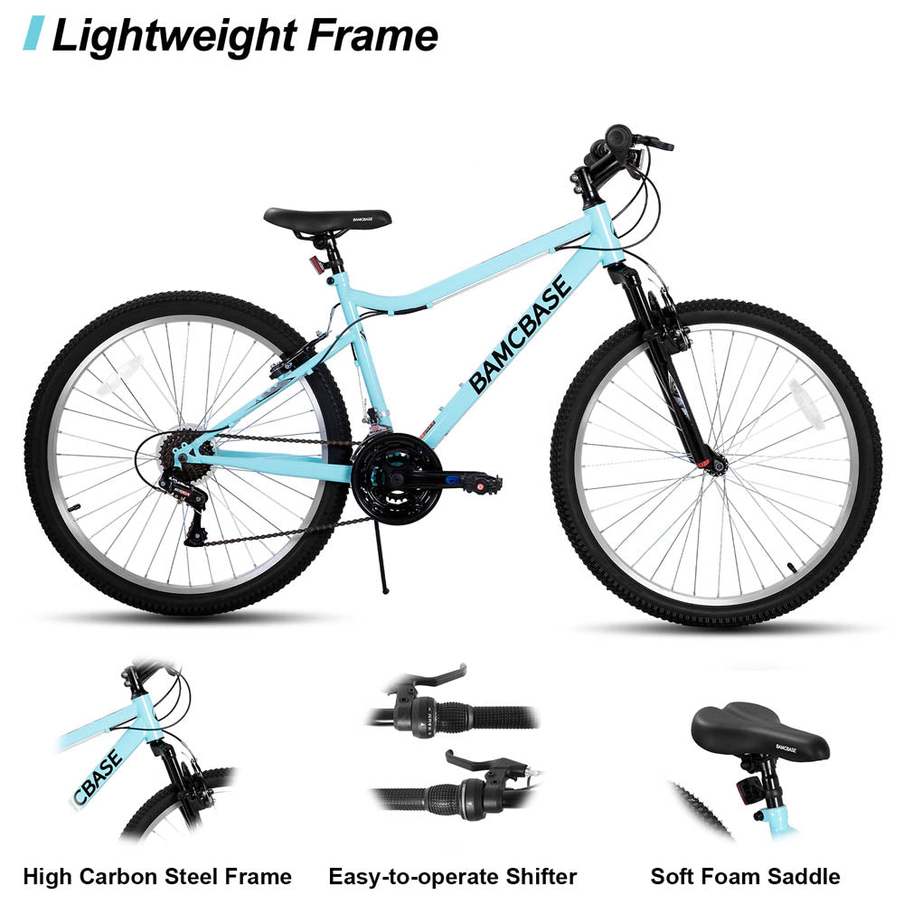 HILAND Lilac Womens Mountain Bike 24 26 Inch 18 Speeds Hybrid Commuter Bicycle