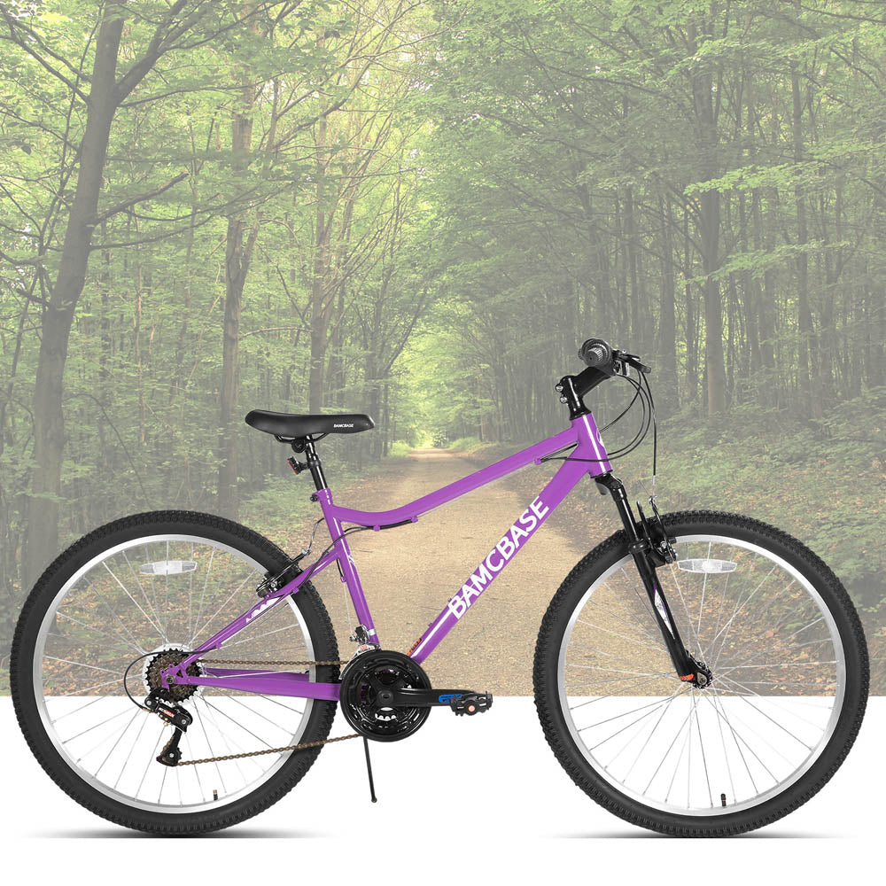 HILAND Lilac Womens Mountain Bike 24 26 Inch 18 Speeds Hybrid Commuter Bicycle