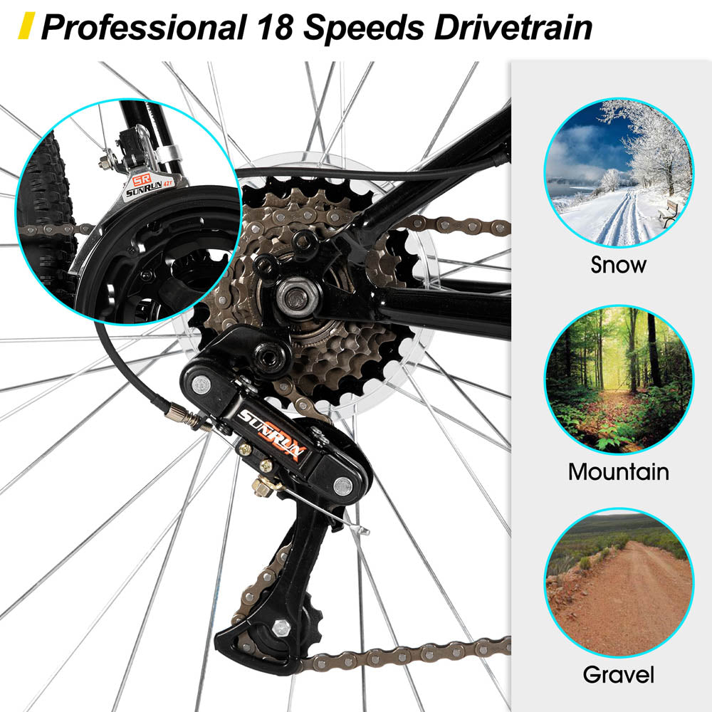 HILAND Agave 26 27.5 Inch Mountain Bike Mens Womens MTB with 18 Speeds