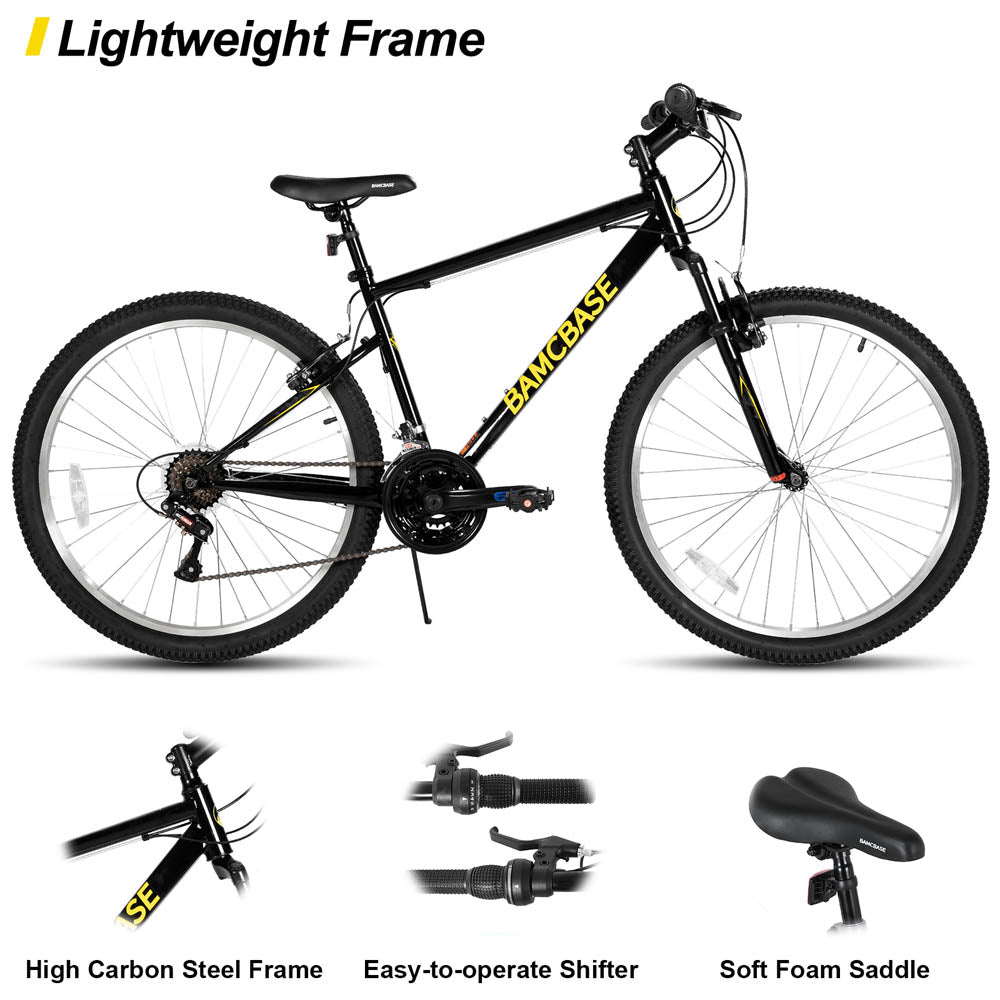 HILAND Agave 26 27.5 Inch Mountain Bike Mens Womens MTB with 18 Speeds