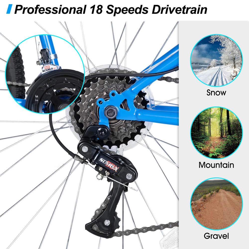 HILAND Agave 26 27.5 Inch Mountain Bike Mens Womens MTB with 18 Speeds