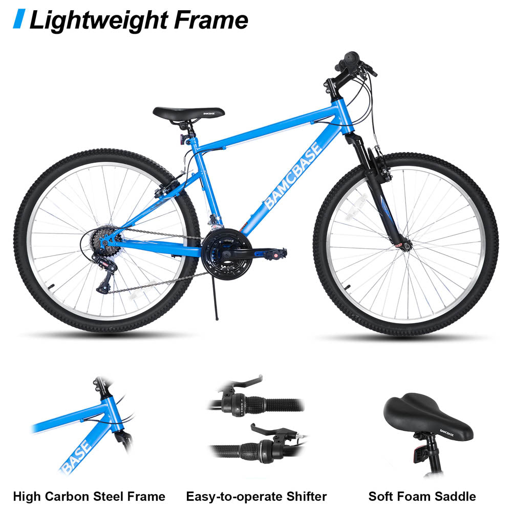 HILAND Agave 26 27.5 Inch Mountain Bike Mens Womens MTB with 18 Speeds