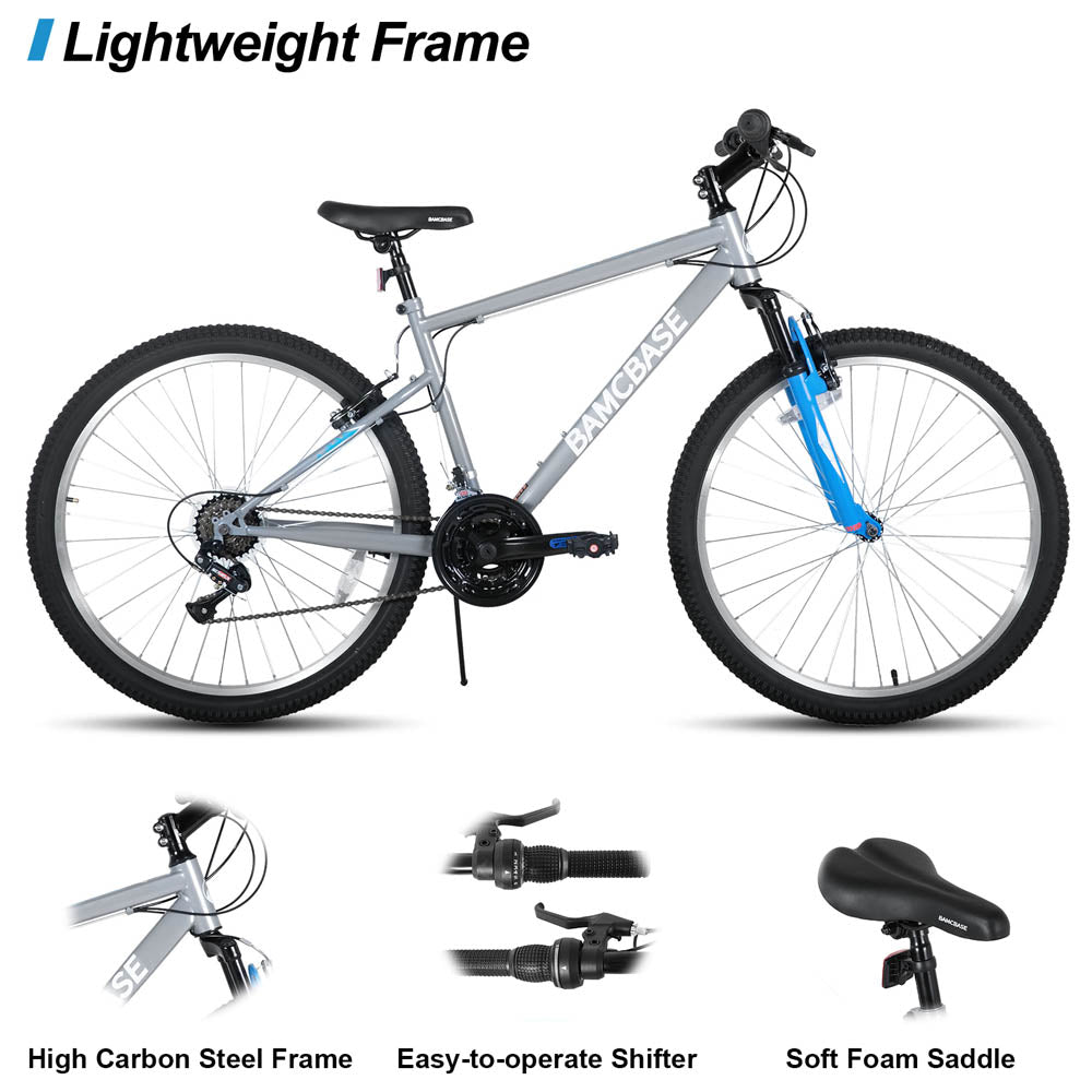 HILAND Agave 26 27.5 Inch Mountain Bike Mens Womens MTB with 18 Speeds