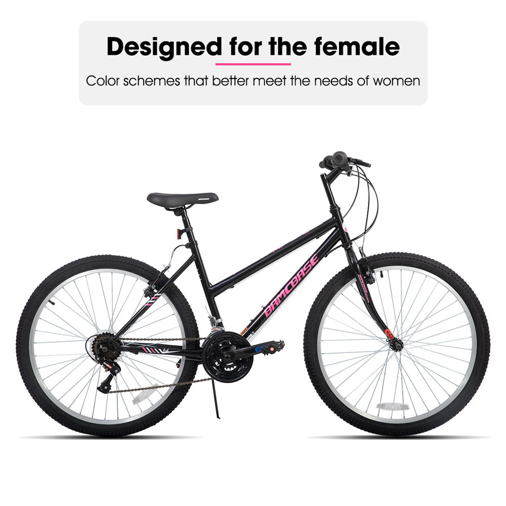 HILAND Lavender | Bamcbase MTB 24 26 Inch 18 Speeds Hybrid Commuter Bicycle