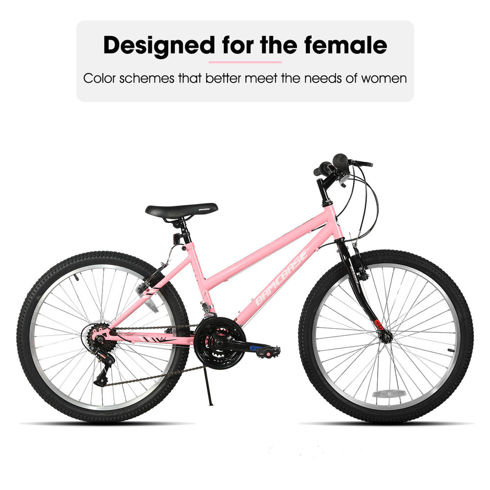 HILAND Lavender | Bamcbase MTB 24 26 Inch 18 Speeds Hybrid Commuter Bicycle