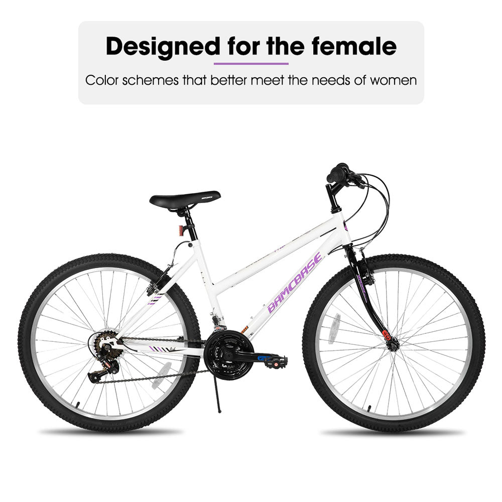HILAND Lavender | Bamcbase MTB 24 26 Inch 18 Speeds Hybrid Commuter Bicycle