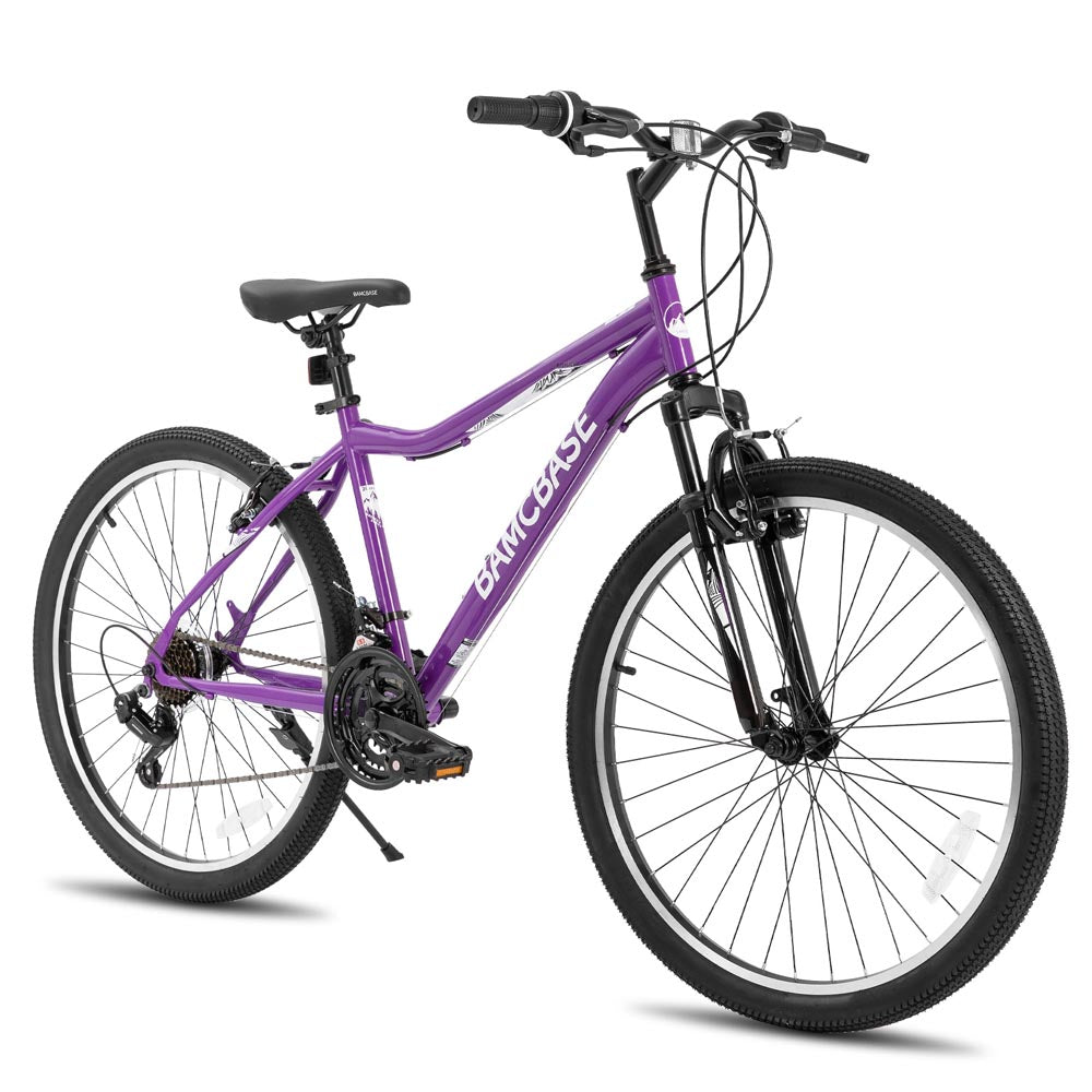 HILAND Lilac 26 Inch Womens Mens Mountain Bike 21 Speed with Suspension Fork