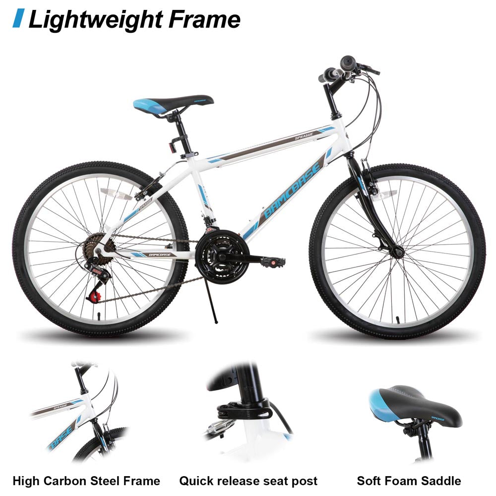 HILAND Sprague 24 26 inch Mountain Bike for Men Women 21 Speeds Sport Cycling