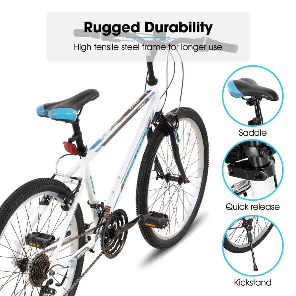 HILAND Sprague 24 26 inch Mountain Bike for Men Women 21 Speeds Sport Cycling