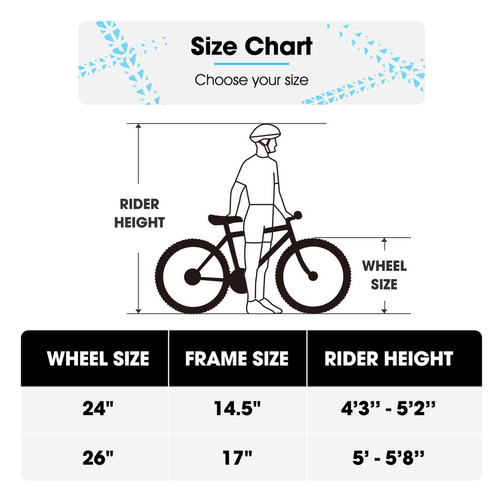 HILAND Sprague 24 26 inch Mountain Bike for Men Women 21 Speeds Sport Cycling