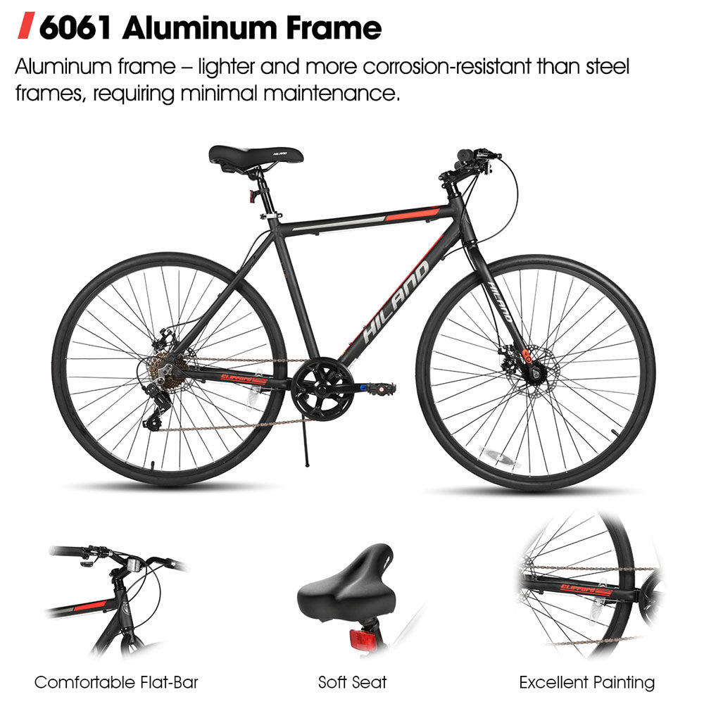 HILAND Clifford 2.0 | 700C Aluminium Frame Road Bike with Double Disc Brakes