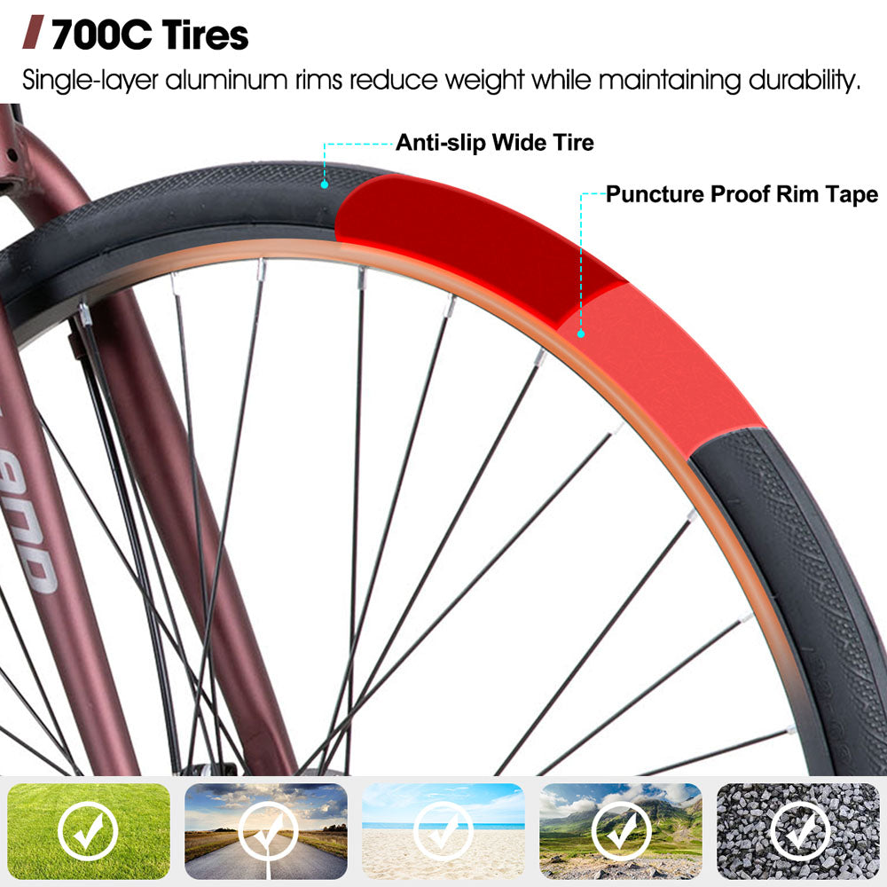 HILAND Clifford 2.0 | 700C Aluminium Frame Road Bike with Double Disc Brakes