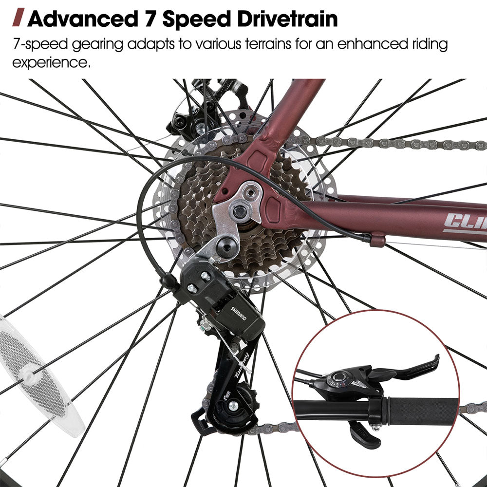 HILAND Clifford 2.0 | 700C Aluminium Frame Road Bike with Double Disc Brakes