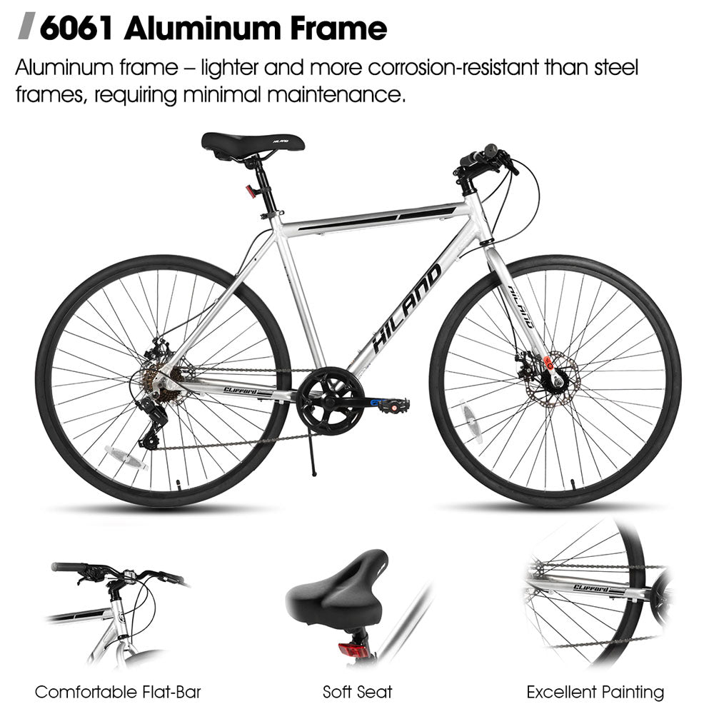 HILAND Clifford 2.0 | 700C Aluminium Frame Road Bike with Double Disc Brakes