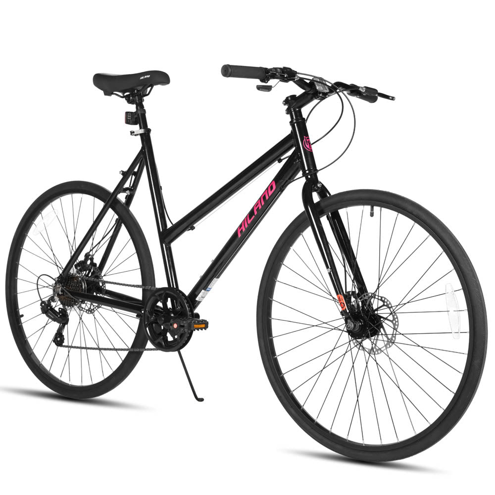 HILAND VELO 700C Road Hybrid Bike 7 speeds Bikes Urban City Commuter Bicycle with Disc Brake