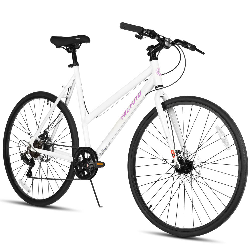 HILAND VELO 700C Road Hybrid Bike 7 speeds Bikes Urban City Commuter Bicycle with Disc Brake