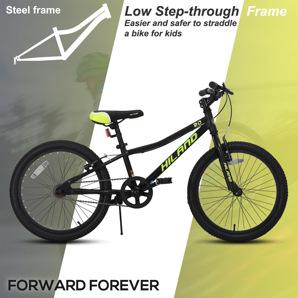 HILAND Climber 20'' Kids Mountain Bike with Dual Handbrakes and Kickstand