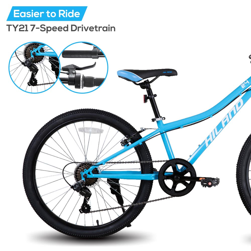 HILAND Climber 24 Inch Mountain Bike for Kids Age 5 + Year Old