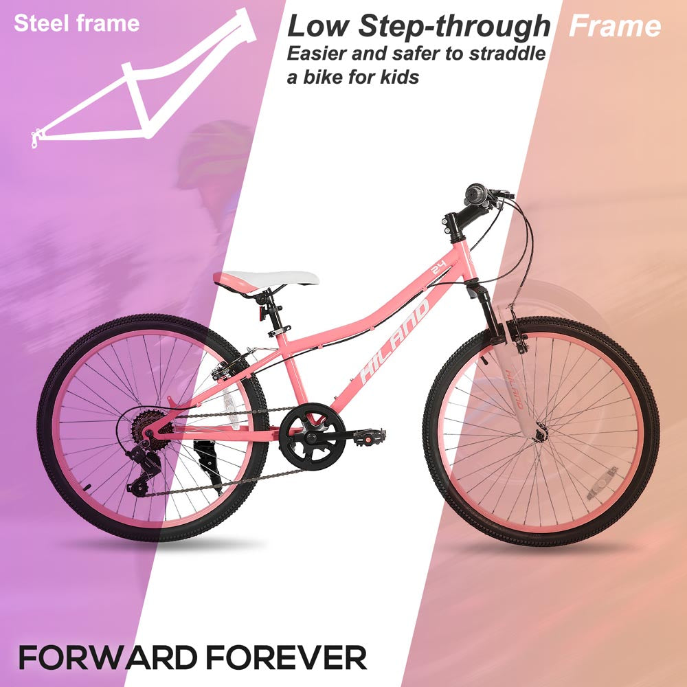 HILAND Climber 24 Inch Mountain Bike for Kids Age 5 + Year Old