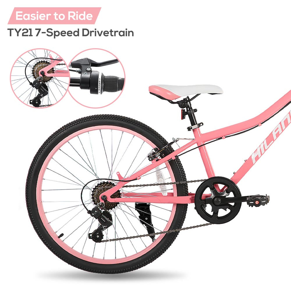 HILAND Climber 24 Inch Mountain Bike for Kids Age 5 + Year Old