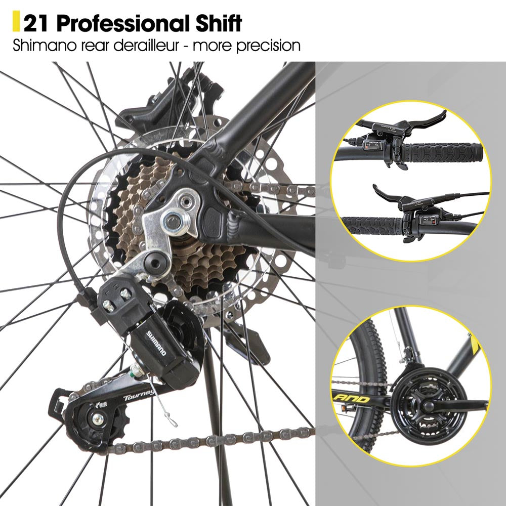 HILAND Slycan 27.5 inch Mountain Bike 21 Speeds Aluminum Frame Hydraulic Disc-Brake