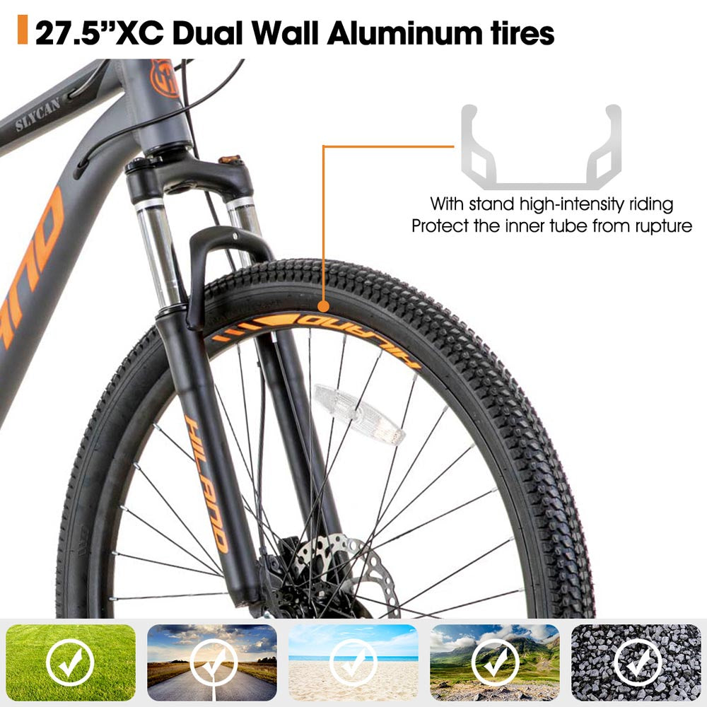 HILAND Slycan 27.5 inch Mountain Bike 21 Speeds Aluminum Frame Hydraulic Disc-Brake