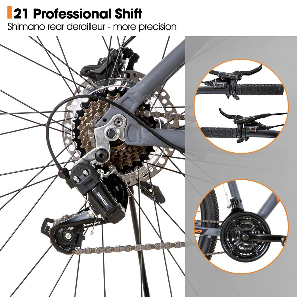 HILAND Slycan 27.5 inch Mountain Bike 21 Speeds Aluminum Frame Hydraulic Disc-Brake
