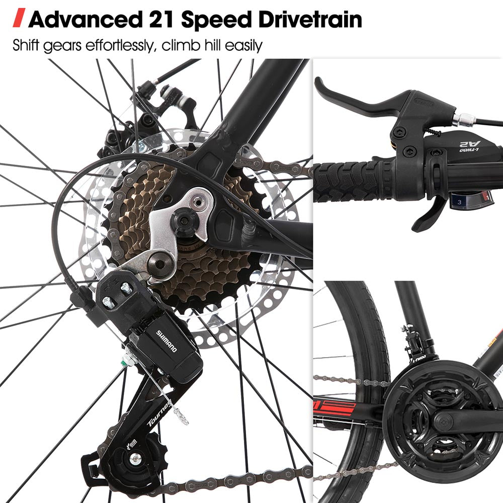 HILAND Clifford 700C Road Hybird Bike 21 speeds City Commuter Bicycle with Disc Brake
