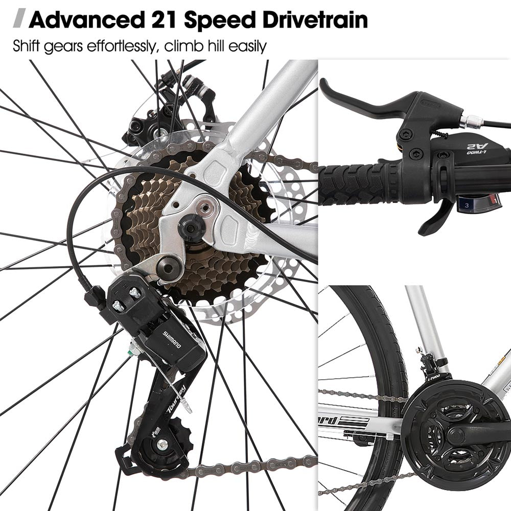 HILAND Clifford 700C Road Hybird Bike 21 speeds City Commuter Bicycle with Disc Brake