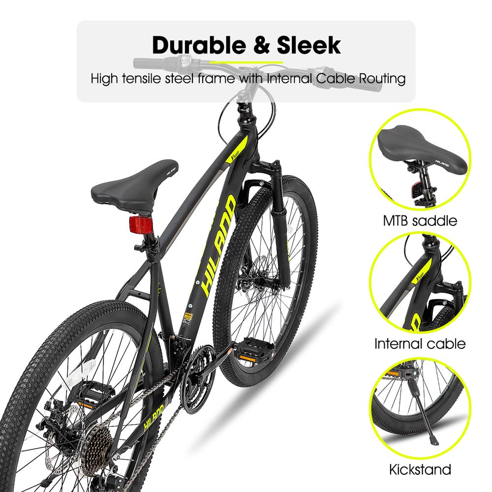 HILAND Ridge Mens and Womens Mountain Bike 26 27 Inch 21 Speed with Dual Disc Brake
