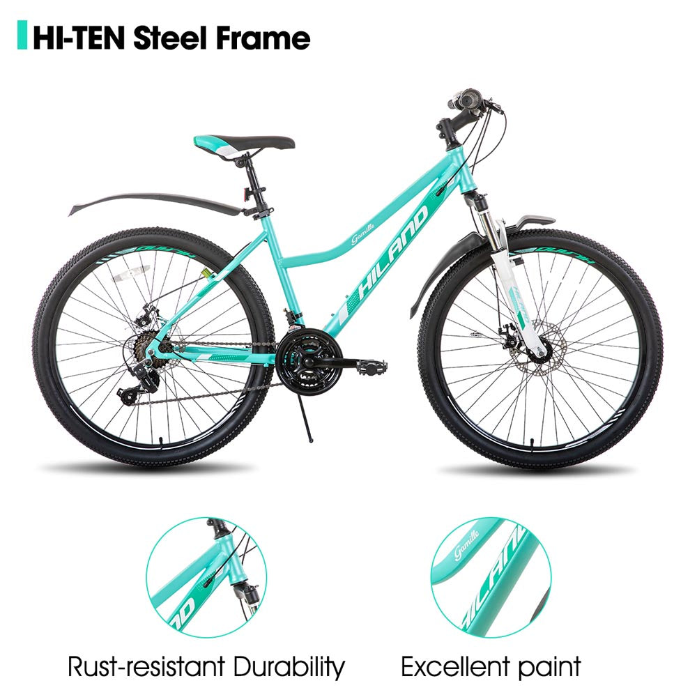 HILAND Gamille 3.0 | 26 Inch Womens Mountain Bike with Step-Through Frame, 21 Speeds MTB