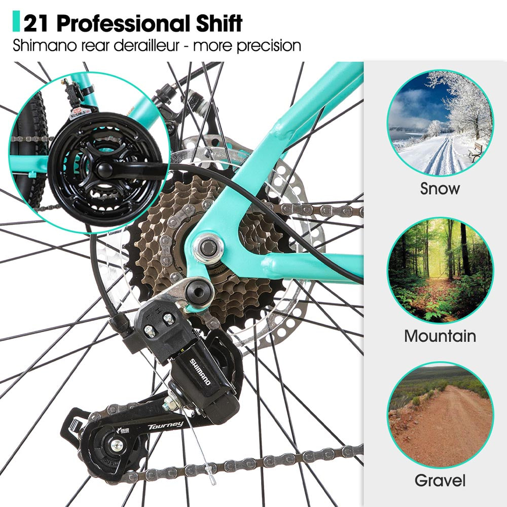 HILAND Gamille 3.0 | 26 Inch Womens Mountain Bike with Step-Through Frame, 21 Speeds MTB