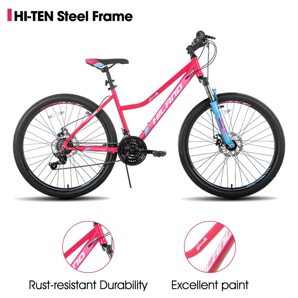 HILAND Gamille 3.0 | 26 Inch Womens Mountain Bike with Step-Through Frame, 21 Speeds MTB