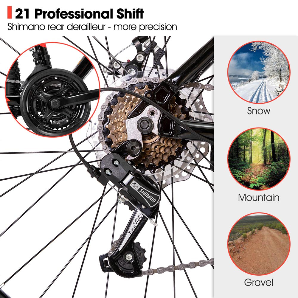 HILAND H200 | 26 Inch Mountain Bike 21 Speeds Drivetrain Aluminum Frame Disc-Brake