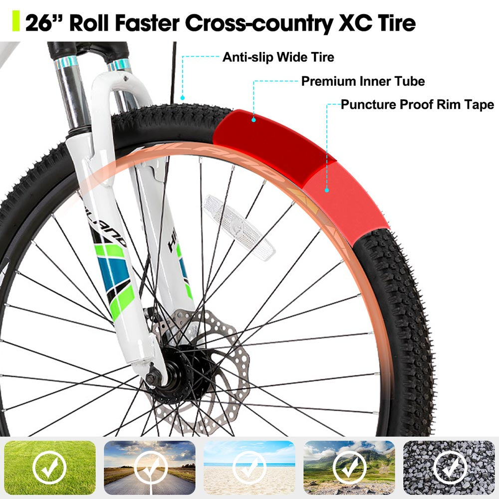 HILAND H200 | 26 Inch Mountain Bike 21 Speeds Drivetrain Aluminum Frame Disc-Brake