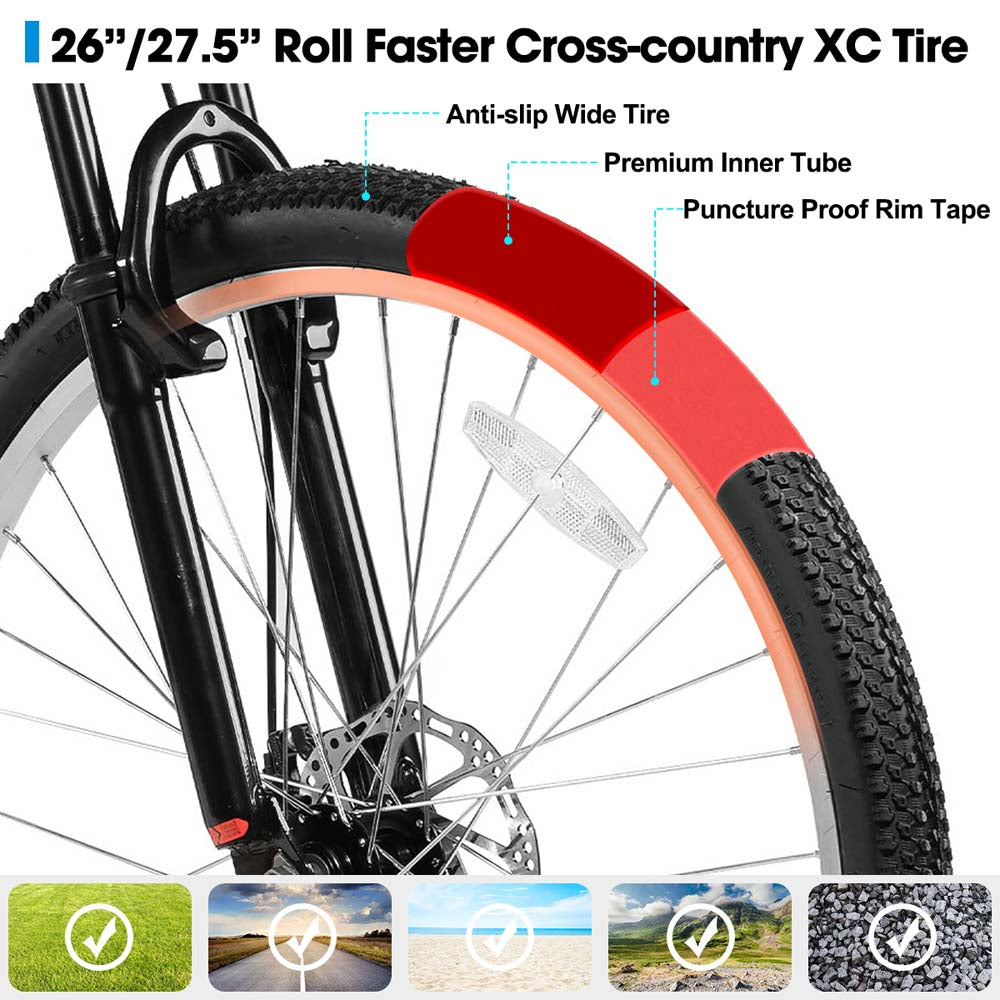 HILAND H200 | 26 27.5 inch Mountain Bike 18 Speeds , Suspension Fork, Aluminum Frame Disc-Brake for Men Women