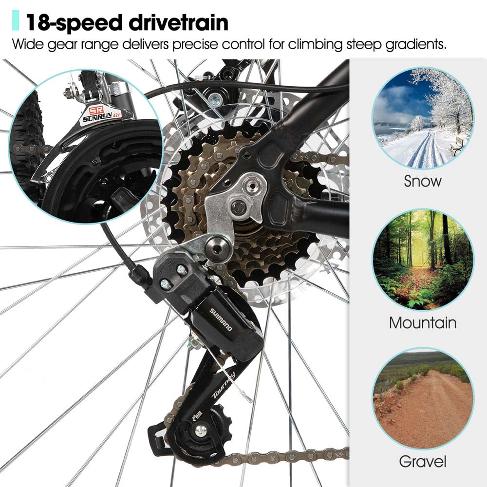 HILAND H200 | 26 27.5 inch Mountain Bike 18 Speeds , Suspension Fork, Aluminum Frame Disc-Brake for Men Women