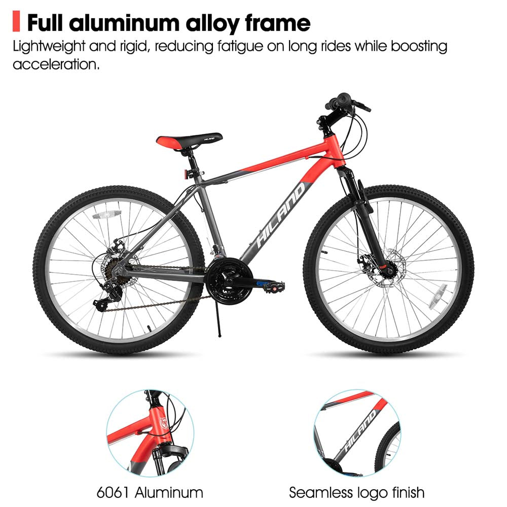 HILAND H200 | 26 27.5 inch Mountain Bike 18 Speeds , Suspension Fork, Aluminum Frame Disc-Brake for Men Women