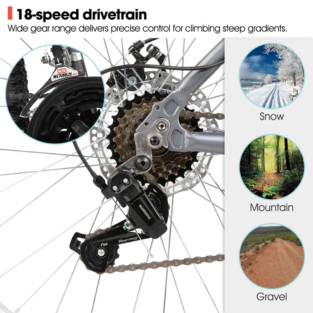 HILAND H200 | 26 27.5 inch Mountain Bike 18 Speeds , Suspension Fork, Aluminum Frame Disc-Brake for Men Women