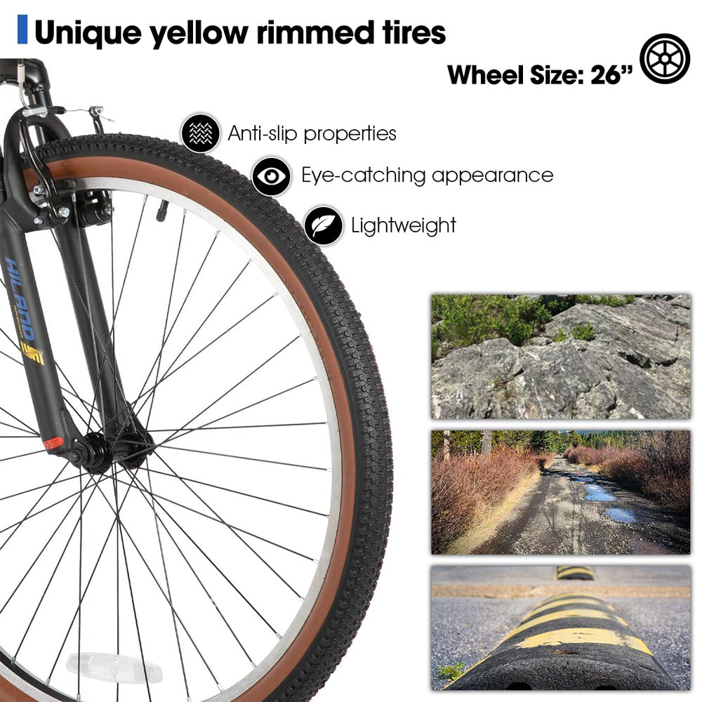HILAND 26 Inch Mountain Bike for Mens and Womens with 21 Speeds